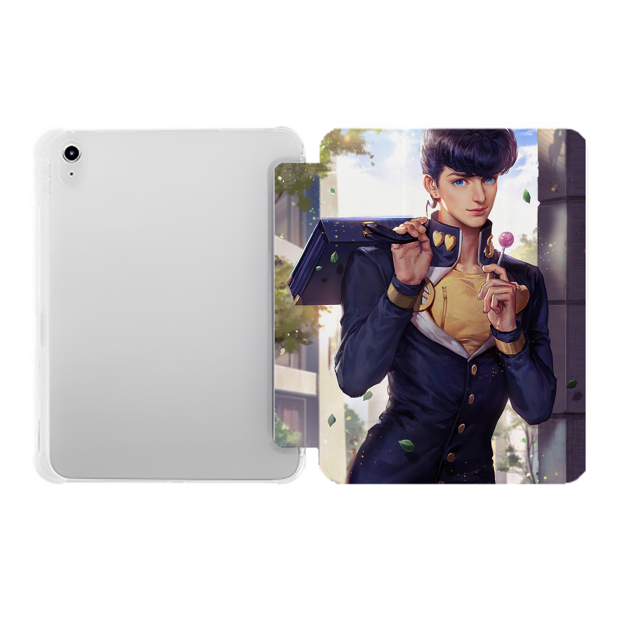 （画像用） ジョジョの奇妙な冒険 JoJo's Bizarre Adventure IPad ケース ペン収納付き 三つ折りスタンド PUレザー×シリコン 対応機種9.5/10.5/10.9インチ